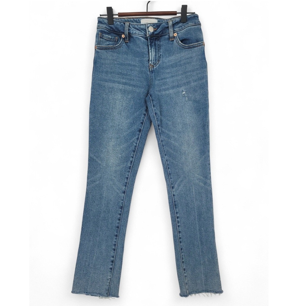 Dear John Blaire Straight Jeans 25 Distressed Frayed Hem Mid Rise Y2K Casual